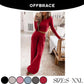 OFFBRACE Women's 2PCS Solid Color Knitted Casual Long-sleeved Long Pants Set