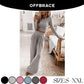 OFFBRACE Women's 2PCS Solid Color Knitted Casual Long-sleeved Long Pants Set