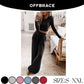 OFFBRACE Women's 2PCS Solid Color Knitted Casual Long-sleeved Long Pants Set