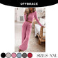 OFFBRACE Women's 2PCS Solid Color Knitted Casual Long-sleeved Long Pants Set