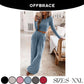 OFFBRACE Women's 2PCS Solid Color Knitted Casual Long-sleeved Long Pants Set