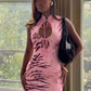 Women's Wild Tiger Print Waist‑Cinching Cut‑Out Backless Mini Dress, Sleeveless Bodycon Sweet & Spicy Edgy Club Outfit for Date Night Cocktail Party