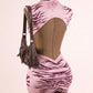Women's Wild Tiger Print Waist‑Cinching Cut‑Out Backless Mini Dress, Sleeveless Bodycon Sweet & Spicy Edgy Club Outfit for Date Night Cocktail Party