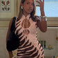 Women's Wild Tiger Print Waist‑Cinching Cut‑Out Backless Mini Dress, Sleeveless Bodycon Sweet & Spicy Edgy Club Outfit for Date Night Cocktail Party