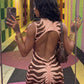 Women's Wild Tiger Print Waist‑Cinching Cut‑Out Backless Mini Dress, Sleeveless Bodycon Sweet & Spicy Edgy Club Outfit for Date Night Cocktail Party