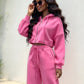 Women's 2 Piece Sweat Suit Set, Cropped Zip Up Hoodie & Wide Leg Sweatpants, Fall Clothes for Women, Back To School, Daily Lounge, Workout Outfit