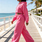 Women's 2 Piece Sweat Suit Set, Cropped Zip Up Hoodie & Wide Leg Sweatpants, Fall Clothes for Women, Back To School, Daily Lounge, Workout Outfit