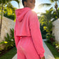 Women's 2 Piece Sweat Suit Set, Cropped Zip Up Hoodie & Wide Leg Sweatpants, Fall Clothes for Women, Back To School, Daily Lounge, Workout Outfit