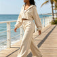 Women's 2 Piece Sweat Suit Set, Cropped Zip Up Hoodie & Wide Leg Sweatpants, Fall Clothes for Women, Back To School, Daily Lounge, Workout Outfit