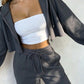 Women's 2 Piece Sweat Suit Set, Cropped Zip Up Hoodie & Wide Leg Sweatpants, Fall Clothes for Women, Back To School, Daily Lounge, Workout Outfit