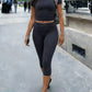Women's Fitted Short Sleeve T Shirt & Ruched Cropped Pants 2 Piece Set Casual Athleisure Lounge Travel Daily Workout Activewear Outfit