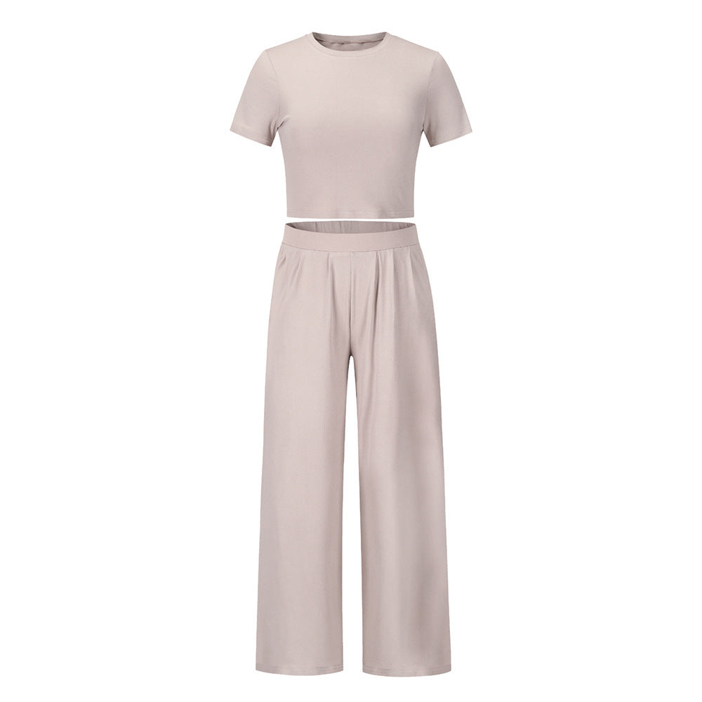 OFFBRACE New Suit Casual Large Size 2PCS Short-sleeved Pants Ladies Suit