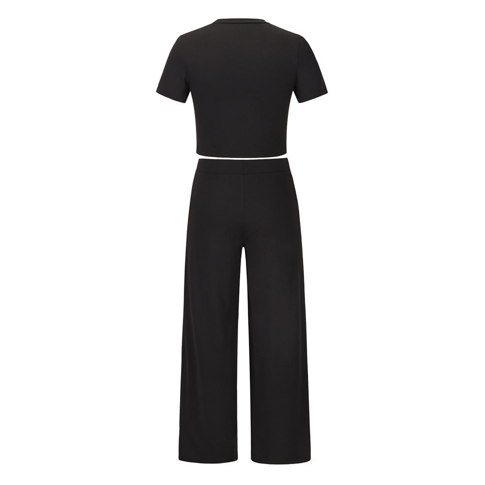 OFFBRACE New Suit Casual Large Size 2PCS Short-sleeved Pants Ladies Suit