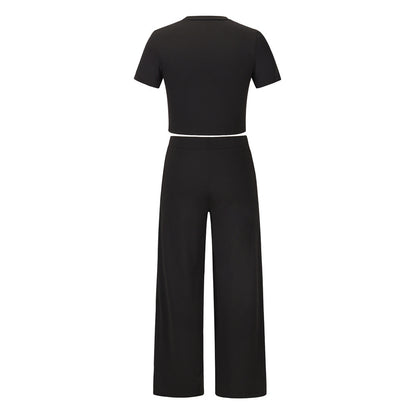OFFBRACE New Suit Casual Large Size 2PCS Short-sleeved Pants Ladies Suit