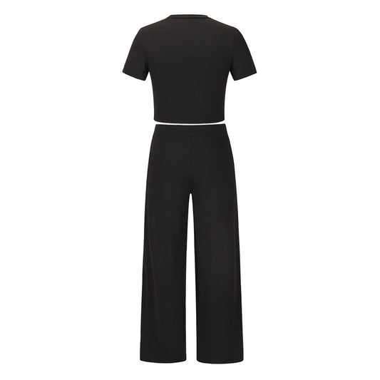 OFFBRACE New Suit Casual Large Size 2PCS Short-sleeved Pants Ladies Suit