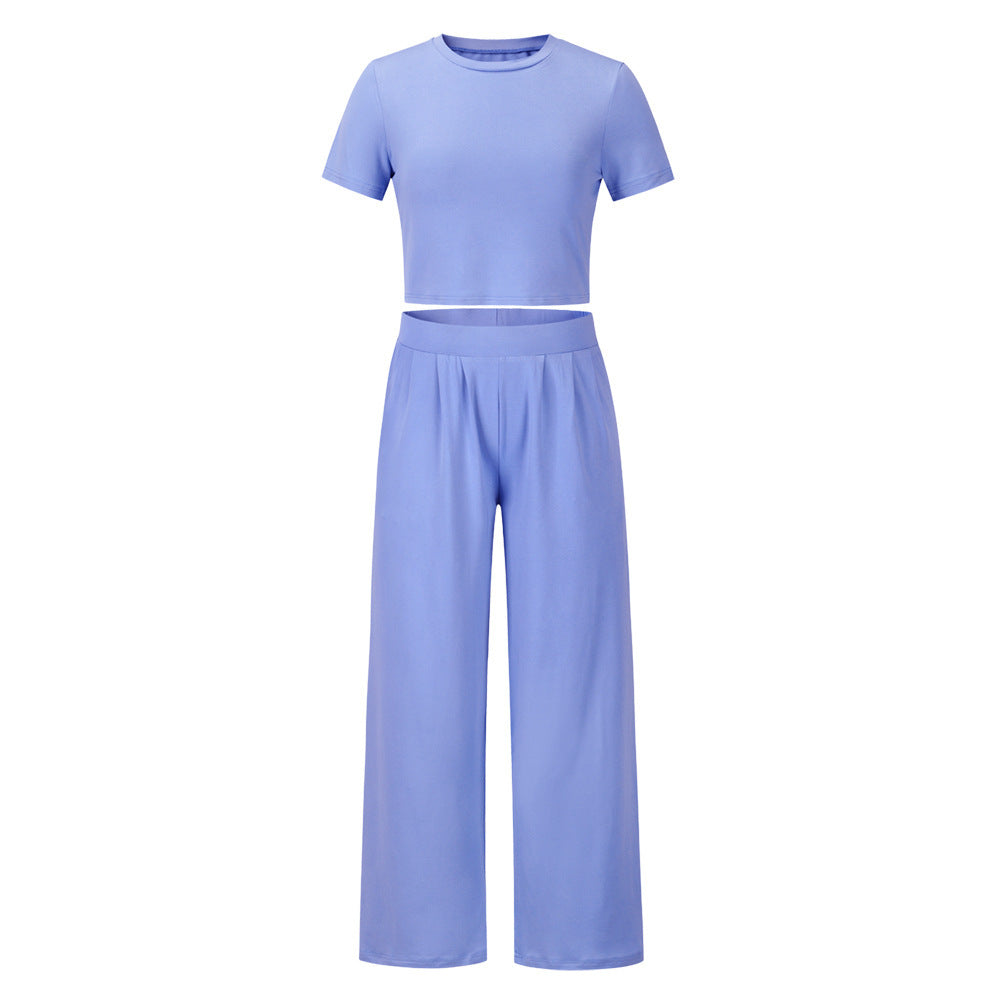 OFFBRACE New Suit Casual Large Size 2PCS Short-sleeved Pants Ladies Suit